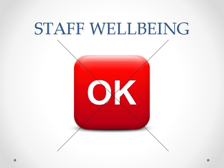 STAFF WELLBEING STAFF WELLBEING