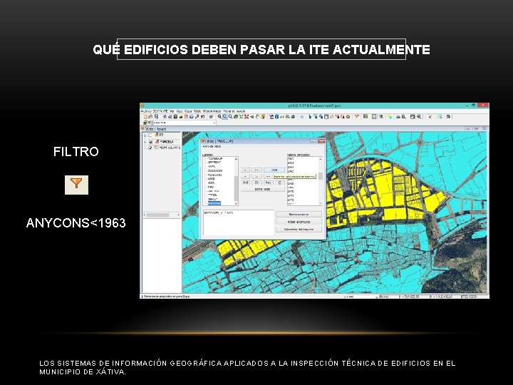 QUÉ EDIFICIOS DEBEN PASAR LA ITE ACTUALMENTE FILTRO ANYCONS<1963 LOS SISTEMAS DE INFORMACIÓN GEOGRÁFICA