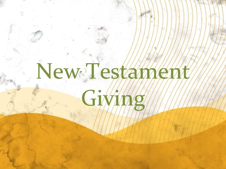 New Testament Giving 