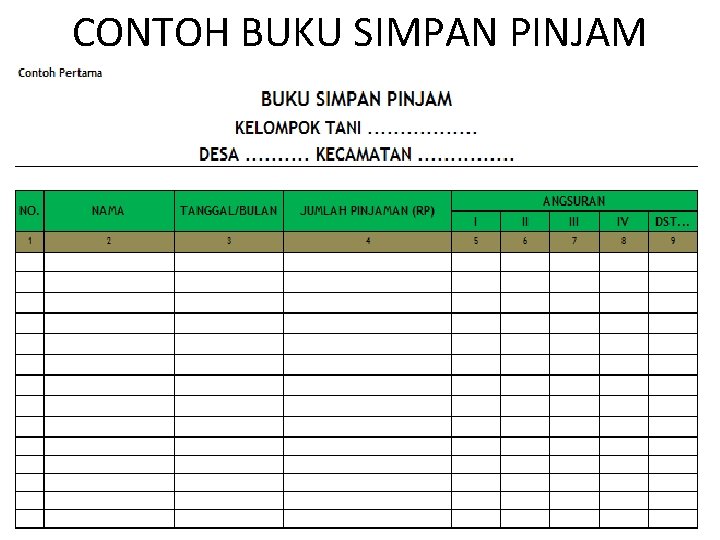CONTOH BUKU SIMPAN PINJAM 