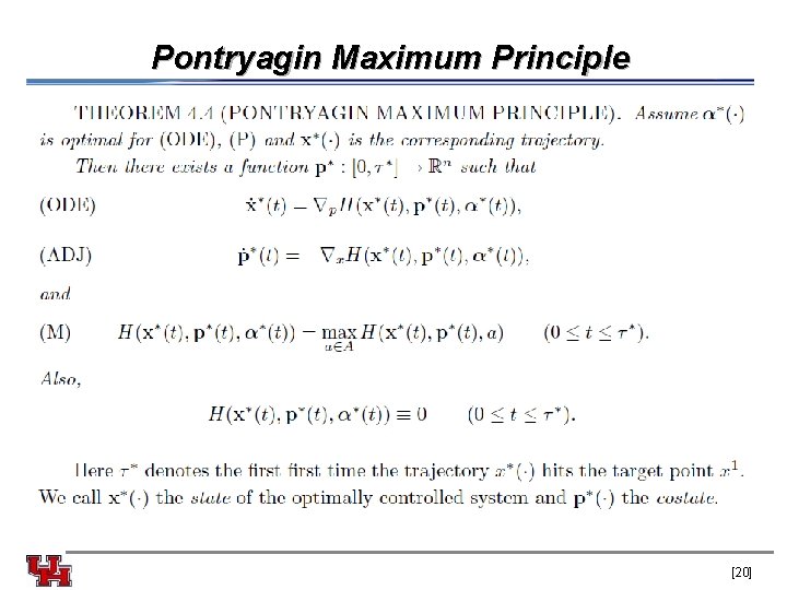 Pontryagin Maximum Principle [20] 