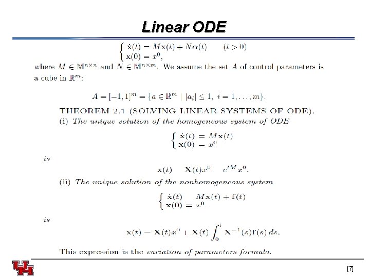 Linear ODE [7] 