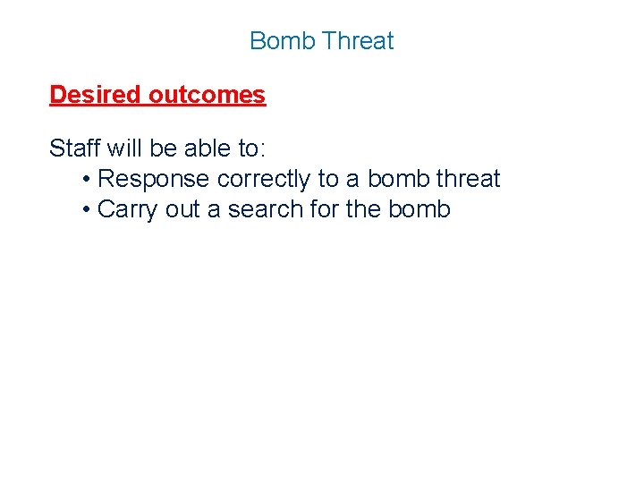 Bomb Threat XYZ Port Facility Maritime Security Drill
