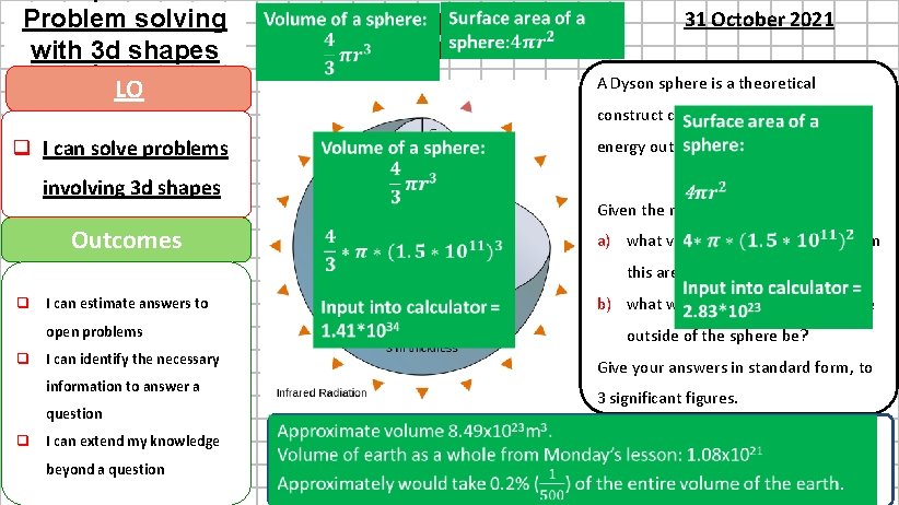 Problem solving Forming and Solving. Hook Equations with 3 d shapes LO Learning Objective