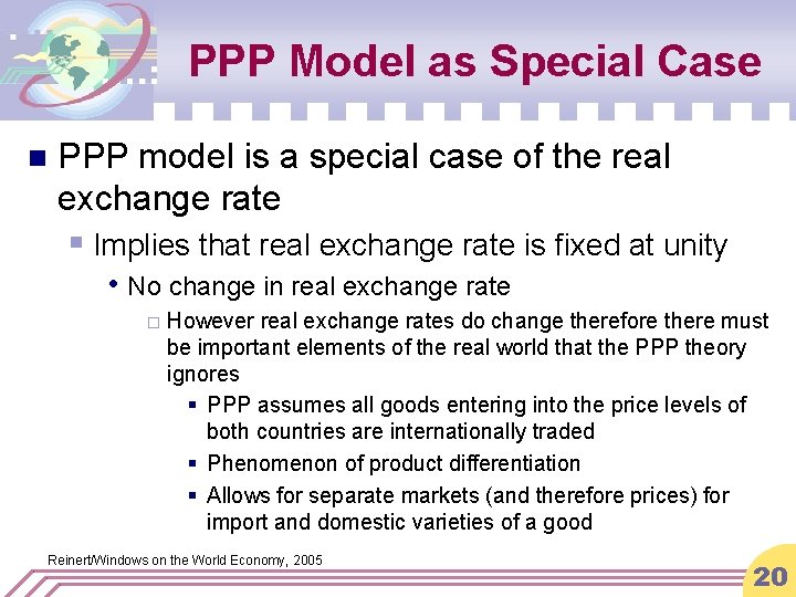 PPP Model as Special Case n PPP model is a special case of the