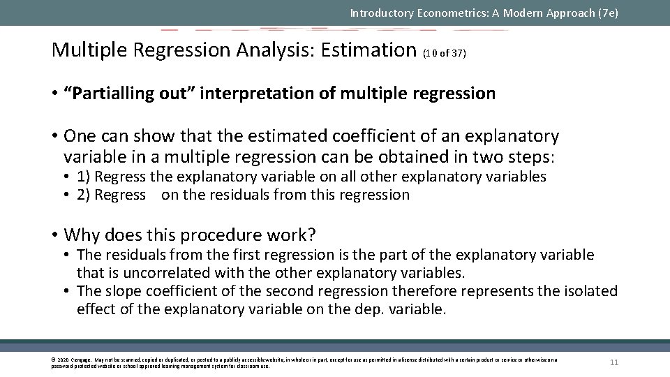 Introductory Econometrics: A Modern Approach (7 e) Multiple Regression Analysis: Estimation (10 of 37)