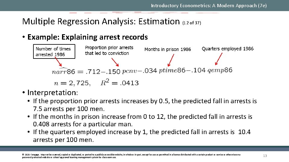 Introductory Econometrics: A Modern Approach (7 e) Multiple Regression Analysis: Estimation (12 of 37)