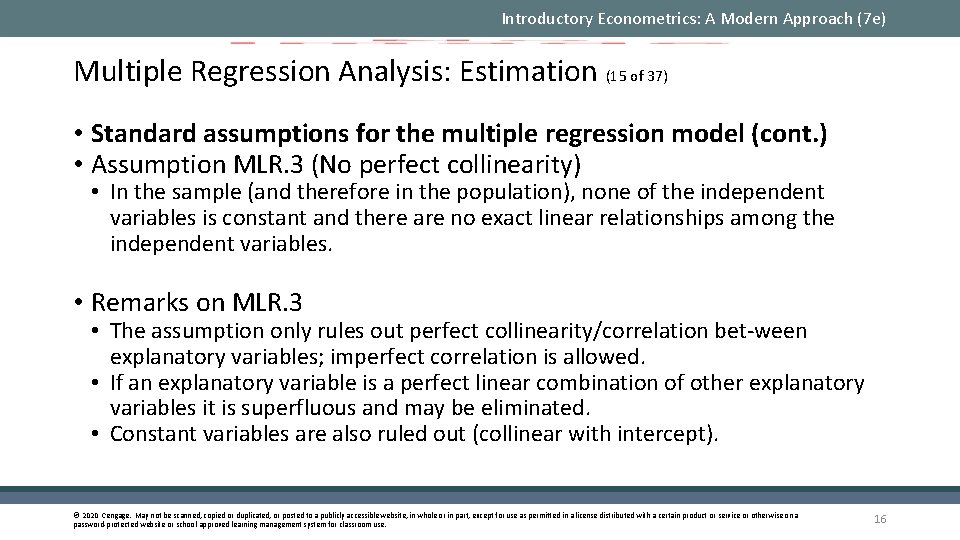 Introductory Econometrics: A Modern Approach (7 e) Multiple Regression Analysis: Estimation (15 of 37)