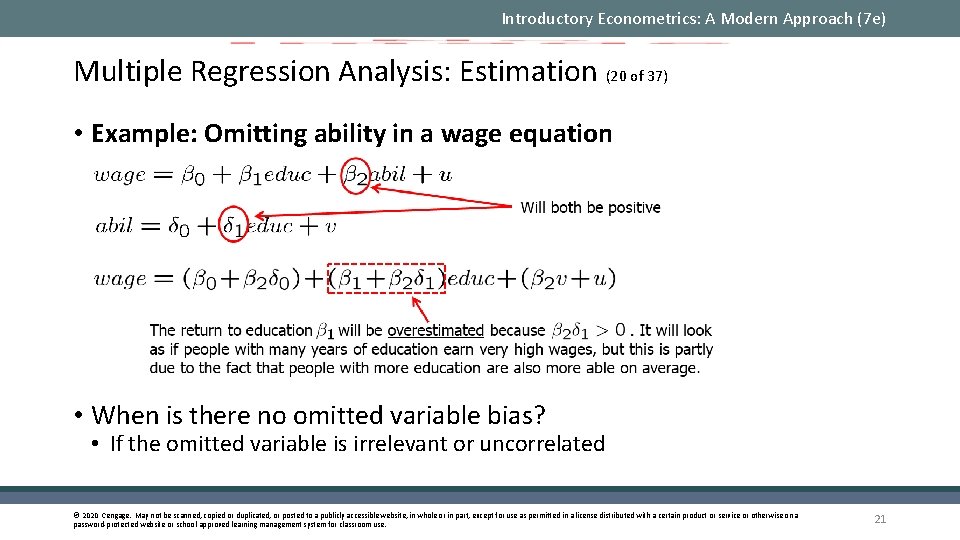 Introductory Econometrics: A Modern Approach (7 e) Multiple Regression Analysis: Estimation (20 of 37)