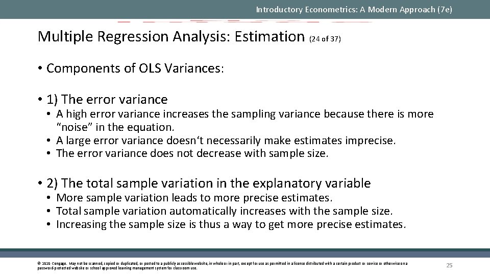 Introductory Econometrics: A Modern Approach (7 e) Multiple Regression Analysis: Estimation (24 of 37)