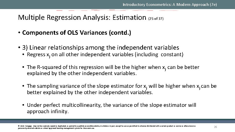 Introductory Econometrics: A Modern Approach (7 e) Multiple Regression Analysis: Estimation (25 of 37)