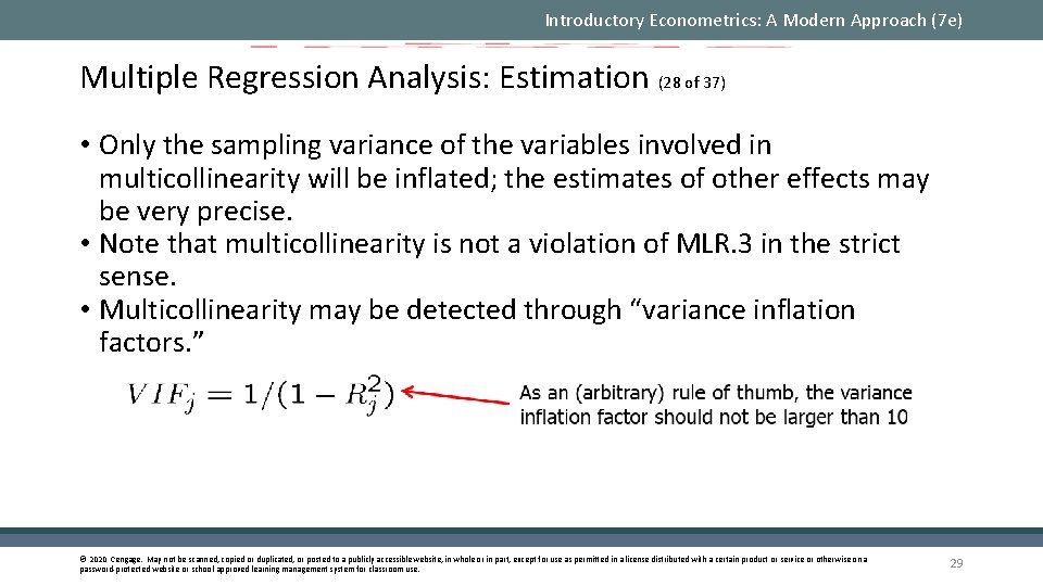 Introductory Econometrics: A Modern Approach (7 e) Multiple Regression Analysis: Estimation (28 of 37)