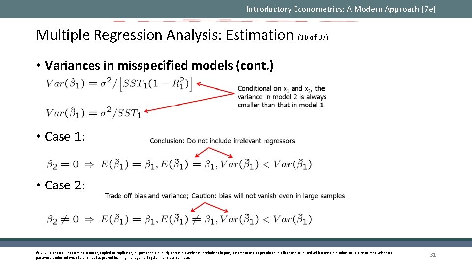 Introductory Econometrics: A Modern Approach (7 e) Multiple Regression Analysis: Estimation (30 of 37)