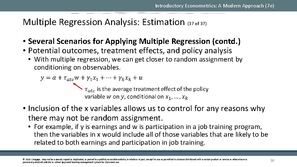 Introductory Econometrics: A Modern Approach (7 e) Multiple Regression Analysis: Estimation (37 of 37)