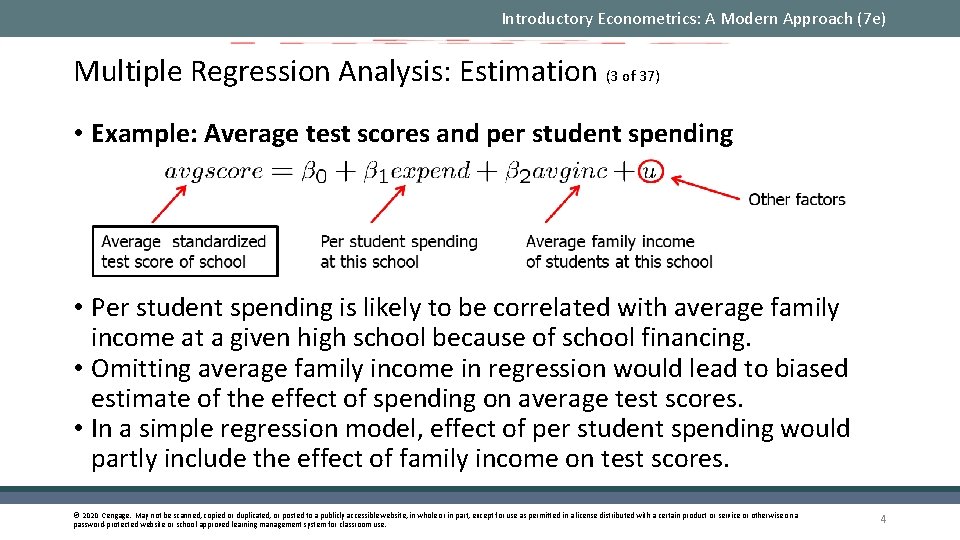 Introductory Econometrics: A Modern Approach (7 e) Multiple Regression Analysis: Estimation (3 of 37)