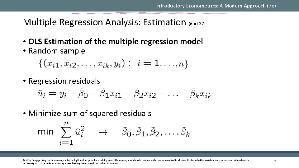 Introductory Econometrics: A Modern Approach (7 e) Multiple Regression Analysis: Estimation (6 of 37)