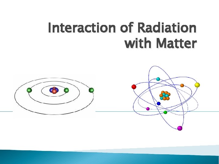 Interaction of Radiation with Matter 