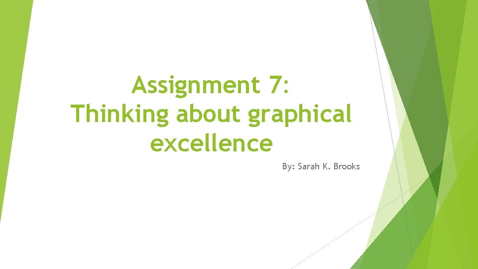 Assignment 7: Thinking about graphical excellence By: Sarah K. Brooks 
