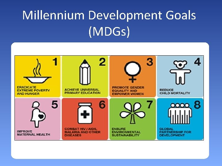 Millennium Development Goals (MDGs) 