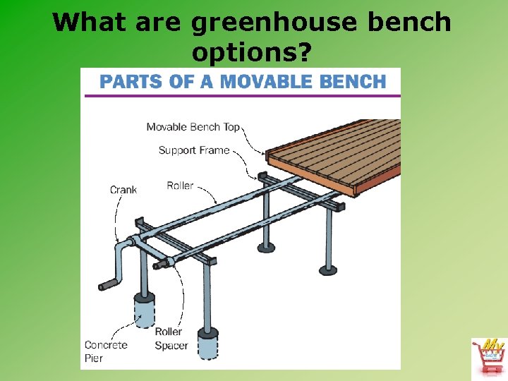 What are greenhouse bench options? 