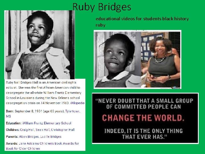 Ruby Bridges educational videos for students black history ruby 