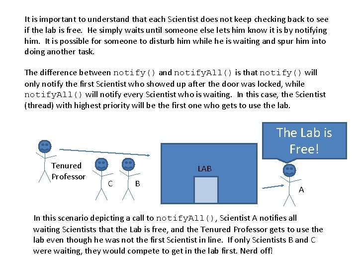 It is important to understand that each Scientist does not keep checking back to