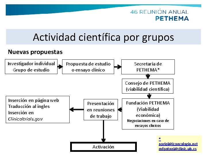 Actividad científica por grupos Nuevas propuestas Investigador individual Grupo de estudio Propuesta de estudio