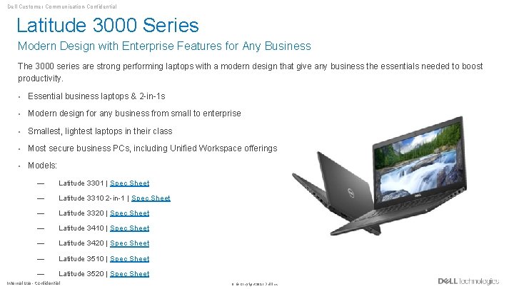 Dell Customer Communication-Confidential Latitude 3000 Series Modern Design with Enterprise Features for Any Business