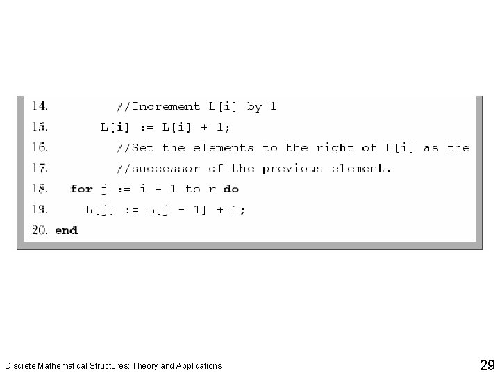 Discrete Mathematical Structures: Theory and Applications 29 