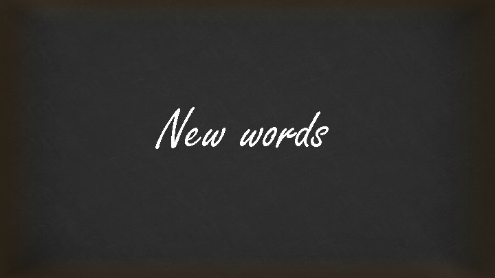 New words 