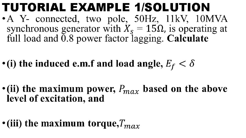 TUTORIAL EXAMPLE 1/SOLUTION • 