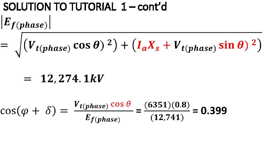 SOLUTION TO TUTORIAL 1 – cont’d 