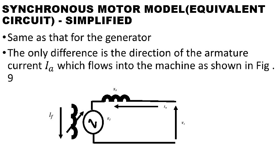 SYNCHRONOUS MOTOR MODEL(EQUIVALENT CIRCUIT) - SIMPLIFIED • 