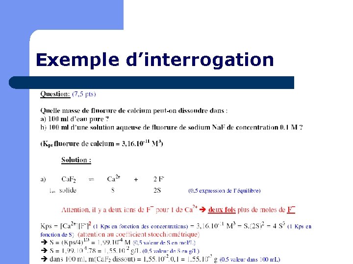 Exemple d’interrogation 