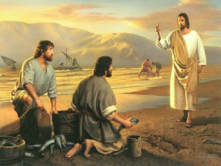 Jesus chama os primeiros discípulos em meio a uma pesca milagrosa. Os pescadores lavam