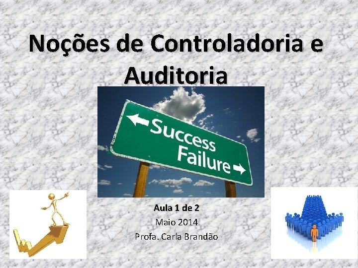 Noções de Controladoria e Auditoria Aula 1 de 2 Maio 2014 Profa. Carla Brandão