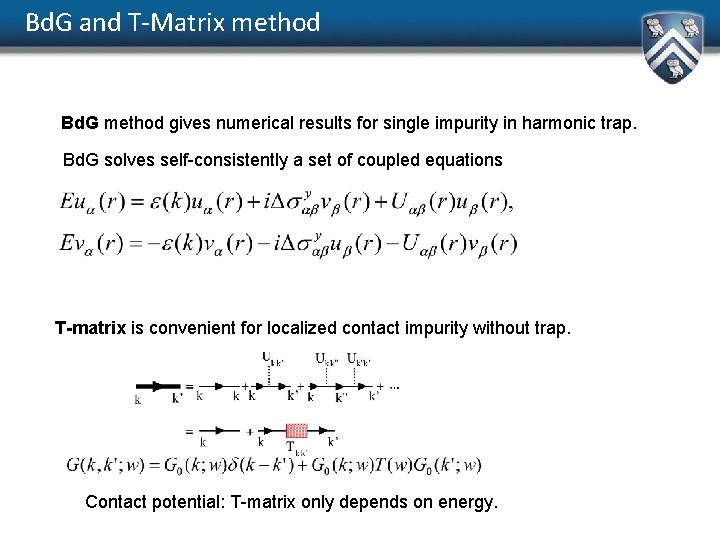 Bd. G and T-Matrix method Bd. G method gives numerical results for single impurity