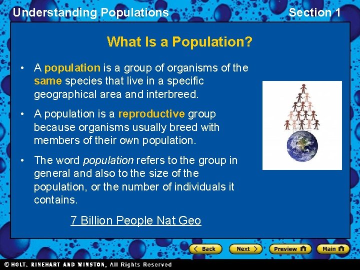 Understanding Populations What Is a Population? • A population is a group of organisms