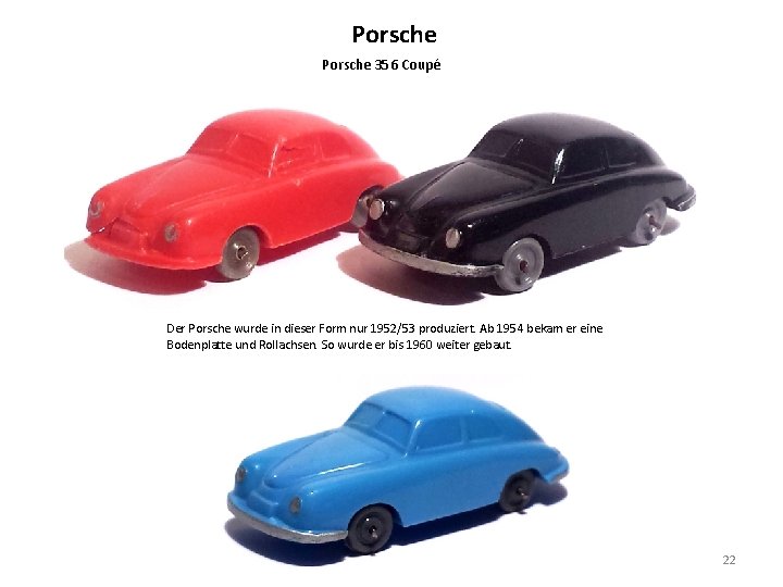 Porsche 356 Coupé Der Porsche wurde in dieser Form nur 1952/53 produziert. Ab 1954