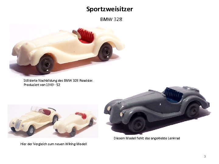 Sportzweisitzer BMW 328 Stilisierte Nachbildung des BMW 328 Roadster. Produziert von 1949 - 52