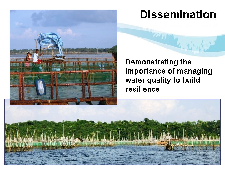 Dissemination Demonstrating the importance of managing water quality to build resilience 