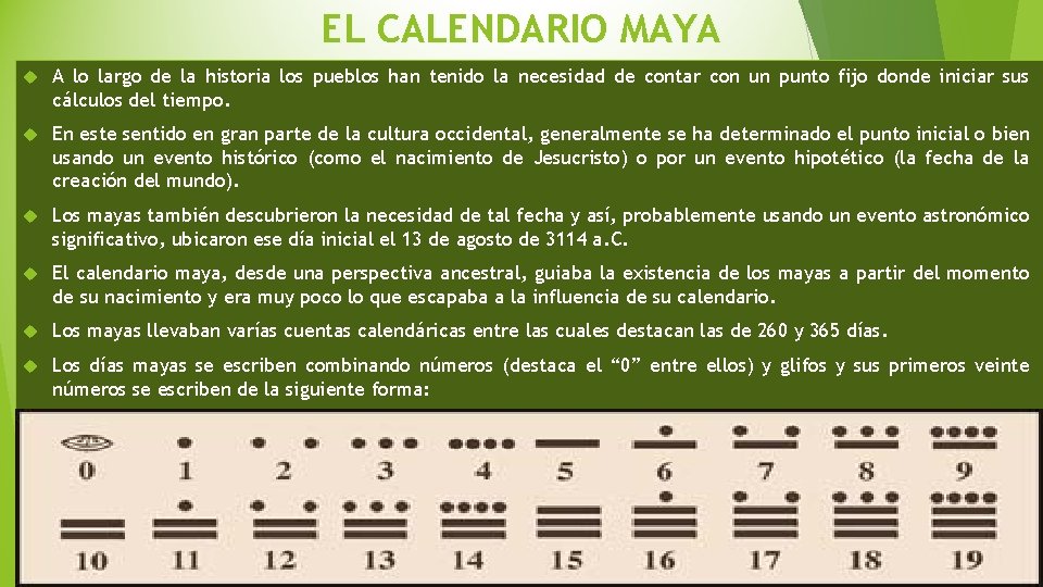 EL CALENDARIO MAYA A lo largo de la historia los pueblos han tenido la