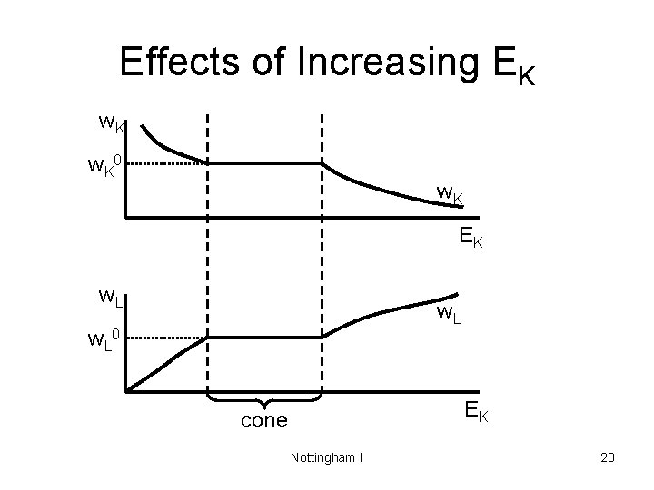 Effects of Increasing EK w. K 0 w. K EK w. L w L