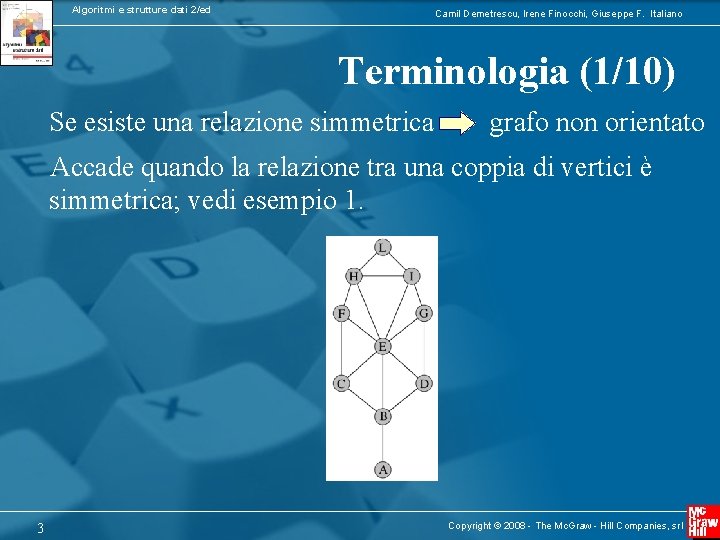 Algoritmi e strutture dati 2/ed Camil Demetrescu, Irene Finocchi, Giuseppe F. Italiano Terminologia (1/10)
