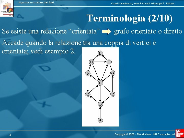 Algoritmi e strutture dati 2/ed Camil Demetrescu, Irene Finocchi, Giuseppe F. Italiano Terminologia (2/10)