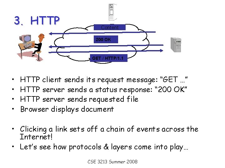 3. HTTP Content 200 OK GET / HTTP/1. 1 • • HTTP client sends