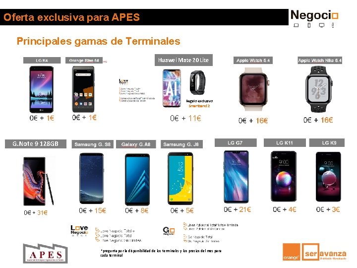 Oferta exclusiva para APES Principales gamas de Terminales Huawei Mate 20 Lite Regalo exclusivo