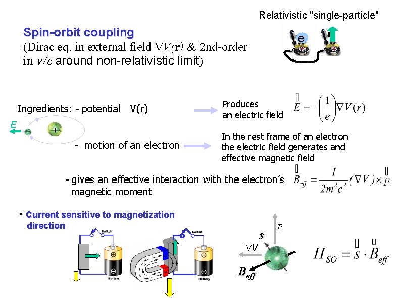 Relativistic "single-particle" Spin-orbit coupling (Dirac eq. in external field V(r) & 2 nd-order in