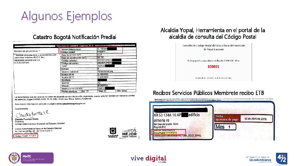 Algunos Ejemplos Catastro Bogotá Notificación Predial Alcaldia Yopal, Herramienta en el portal de la