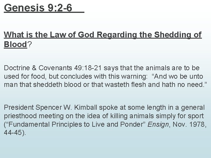 Genesis 9: 2 -6 What is the Law of God Regarding the Shedding of Genesis 9: 2 -6 What is the Law of God Regarding the Shedding of